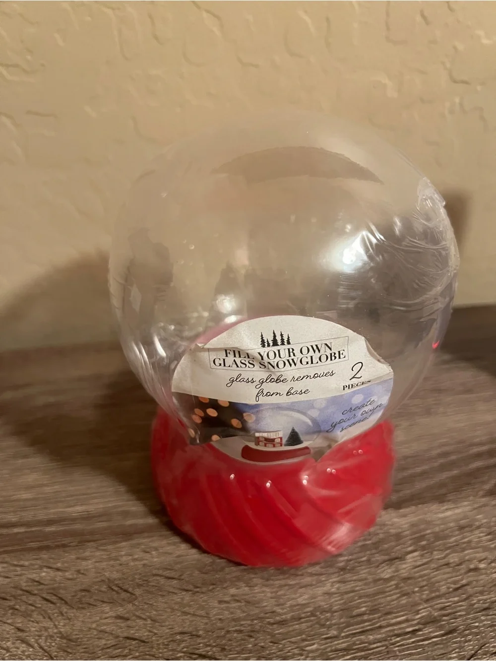 Target Bullseye Fill Your Own Glass Snow Globe Christmas Holiday Red NWT